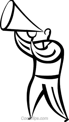 Man Making Announcements With Megaphone Royalty Free - Clip Art (270x480)