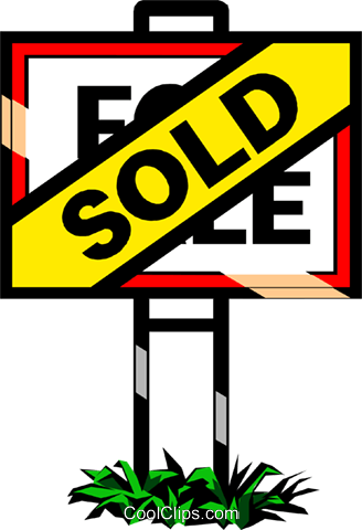 Sold Sign Royalty Free Vector Clip Art Illustration - House Sold Sign Clipart (328x480)