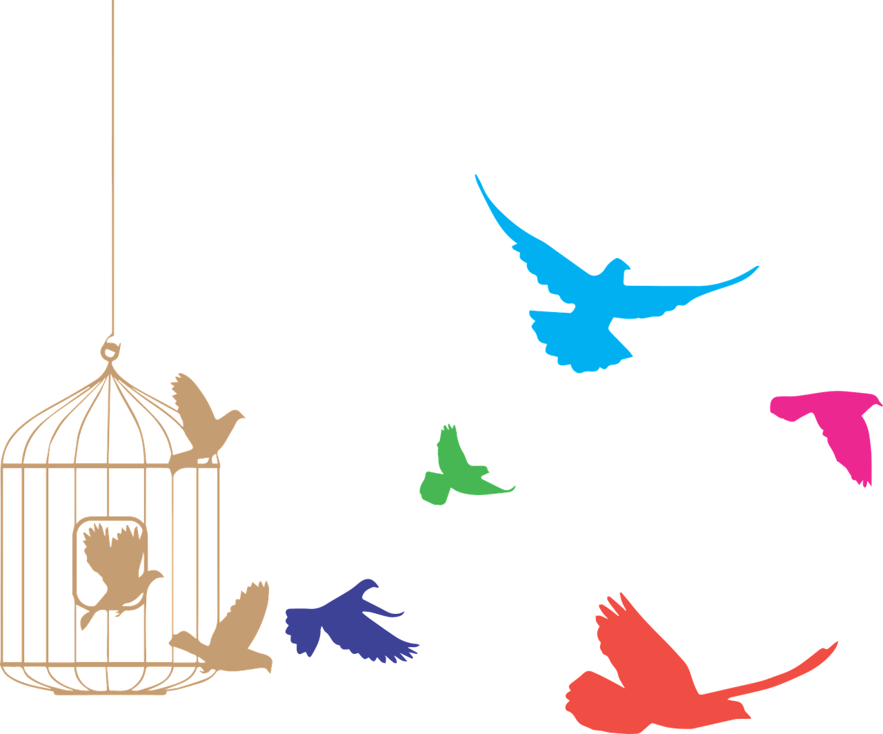 Birds Out Of A Cage (1280x1063)