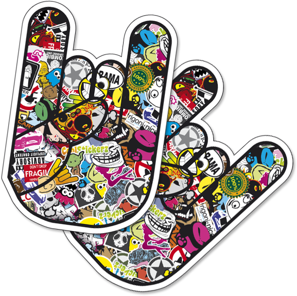 Sticker Bomb Hand Png (600x600)