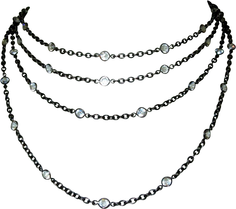 Clip Art Free Download Gunmetal Crystal Chain Necklace - Bracelet (790x790)