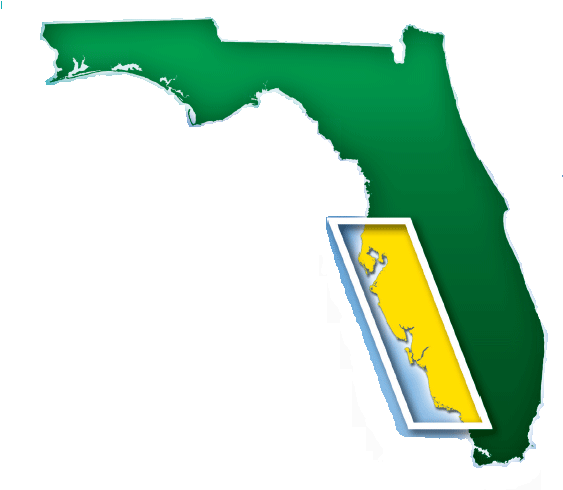 Florida Map Showing Area Covered By Beach Guide - Florida Election Results 2018 (576x504)