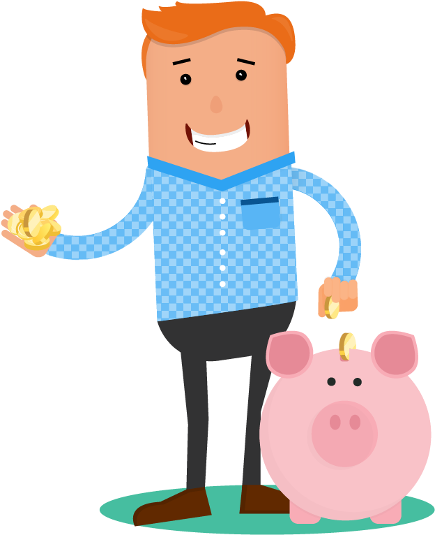 Investing Clipart Financial Wellness - Save Money Png Cartoon (1080x810)