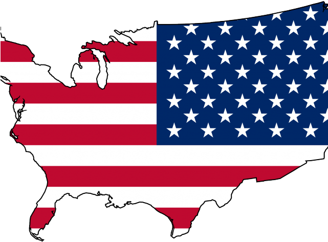 Usa Map Clipart - Usa Flag Map Png (640x480)