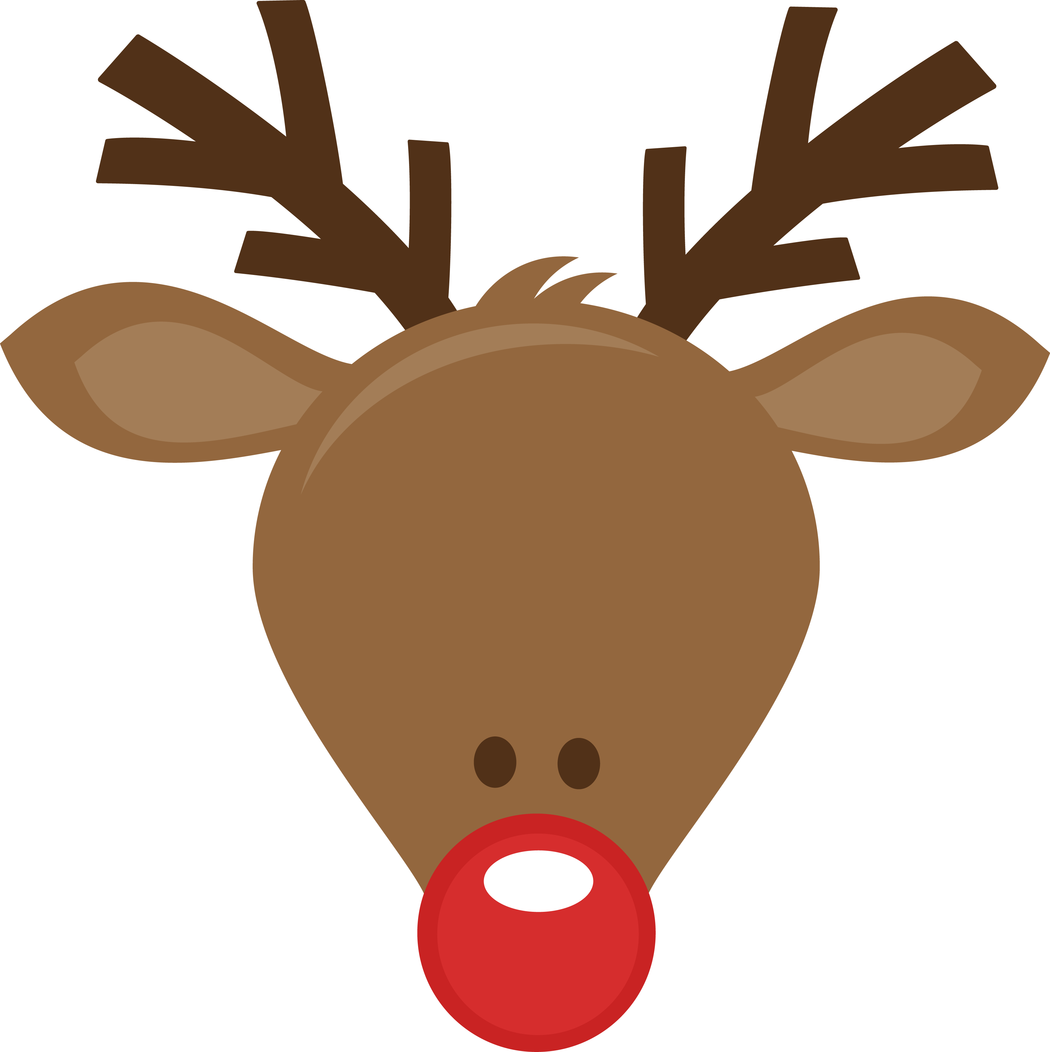 Mkc Cute Reindeer Head - Rudolph The Red Nosed Reindeer Clipart (3491x3497)