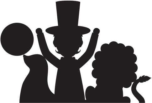 Cheering Vector Vintage - Circus Silhouette Lion (550x550)