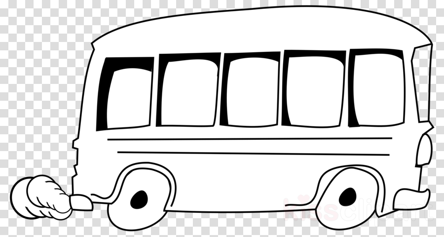 Transparent Image Of Bus Clipart School Bus Clip Art - Black And White Bus Clipart (900x480)