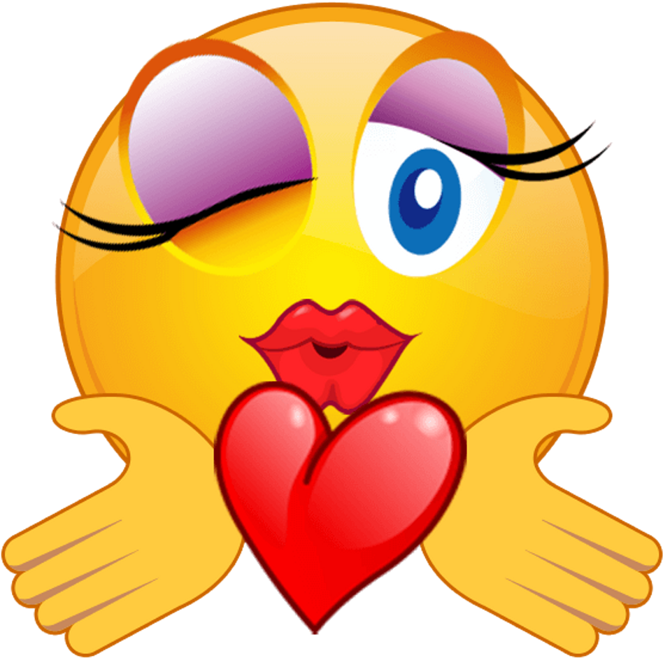 Mq Yellow Head Heart Flirt Emoji Emojis - Emoji (1024x1024)