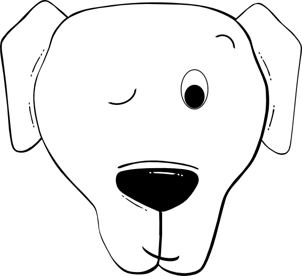 Flirtatious Clip Art At Clker Com - Cartoon Dog Face (600x550)