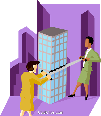 Business Downsizing Royalty Free Vector Clip Art Illustration - Divestment (419x480)