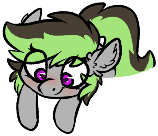 Spoopygander, Blushing, Chibi, Cute, Ear Fluff, Female, - Artist (1238x1024)