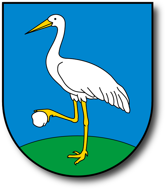 Stork Coat Of Arms Clipart Coat Of Arms Clip Art - Coat Of Arms Crane (558x640)