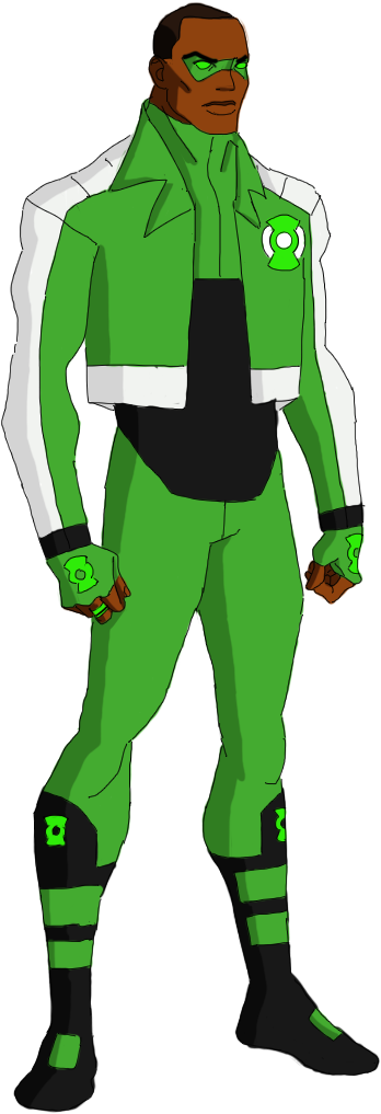 Justice League Green Lantern By Jsenior On - John Stewart Green Lantern Png (484x1077)