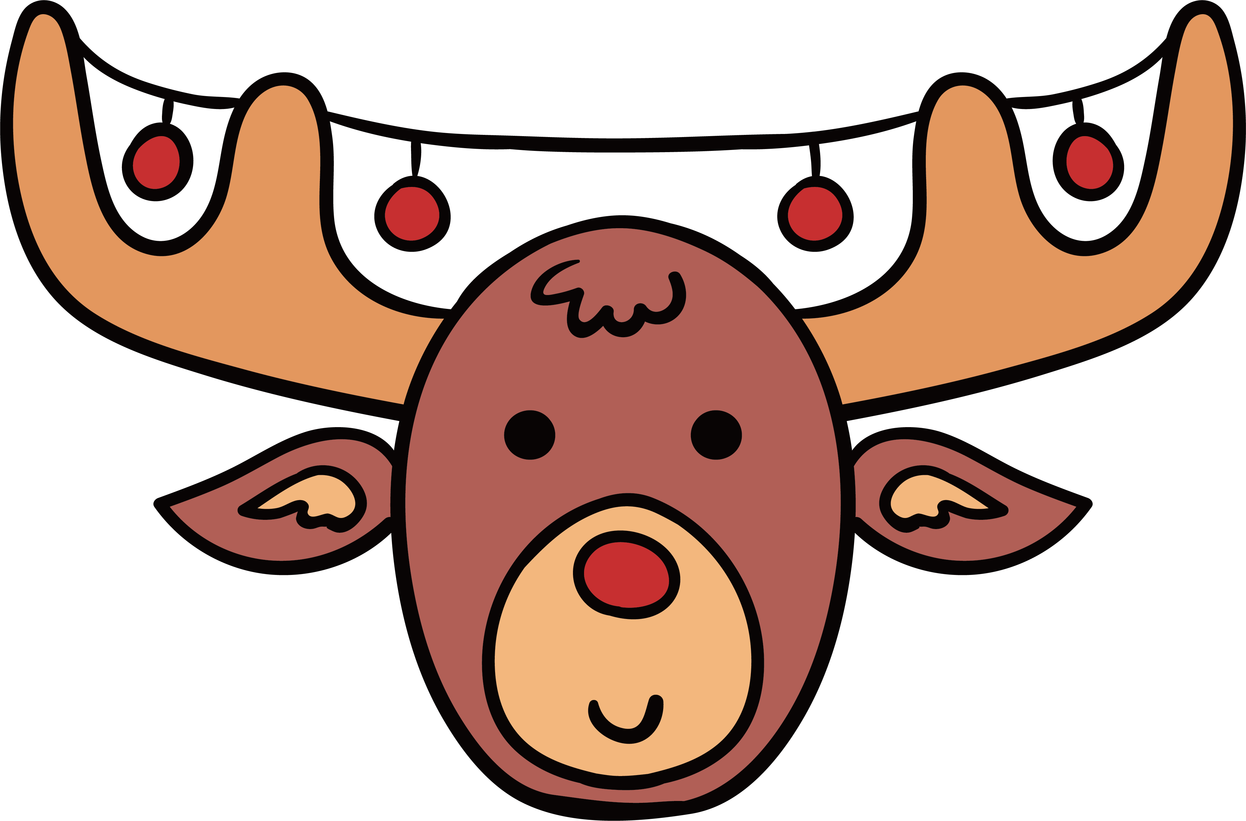 Clipart Royalty Free Stock Antlers Transparent Cartoon - Cartoon Reindeer Head (4047x2666)