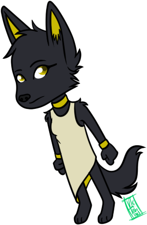 Jpg Black And White Library Daily Doodle Anthro By - Jackal Anthro (444x444)