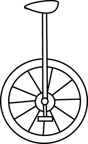Download Png - Unicycle Clipart Black And White (306x500)