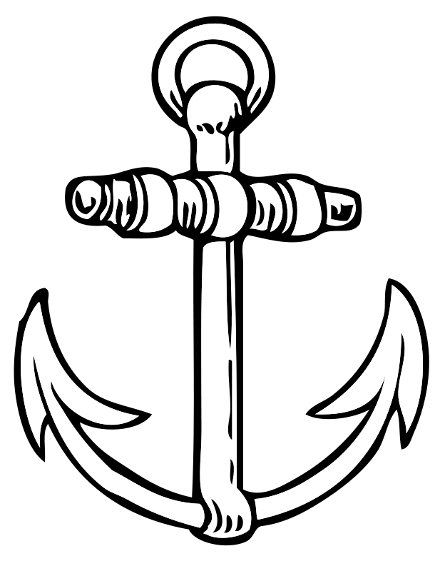 Anchor Clip Art Free Vector - Clip Art Black And White Anchor (610x800)
