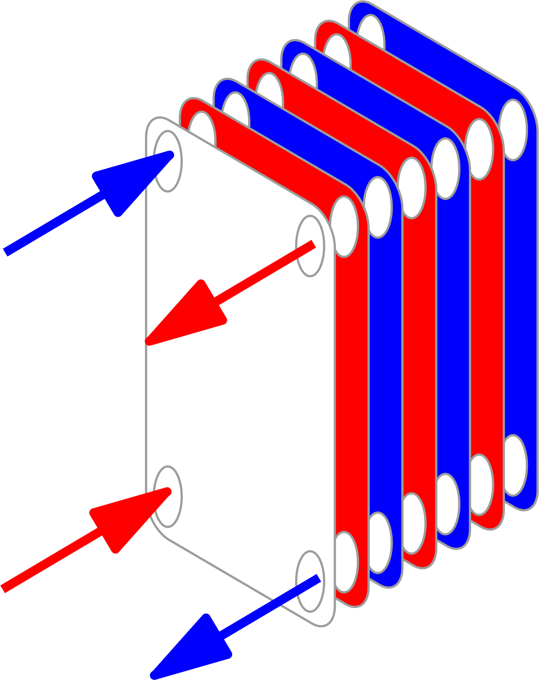 Conceptual Diagram Of A Plate And Frame Heat Exchanger - Plate And Frame Heat Exchanger (2000x2564)