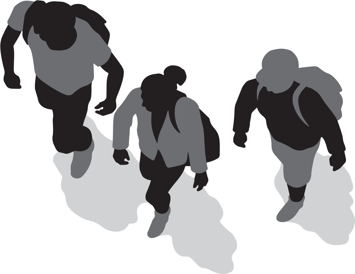 Walk To School Png Black And White Transparent Walk - People Top View Png Transparent (1200x1200)