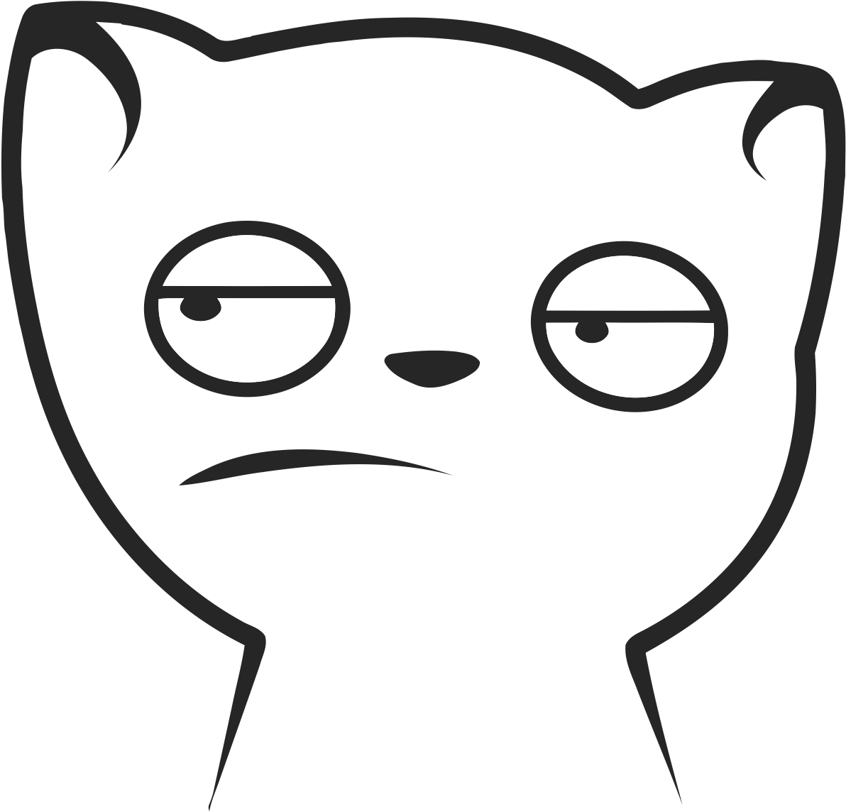 Image Y Cat Meh - Overburdened With Indifference (1500x1341)