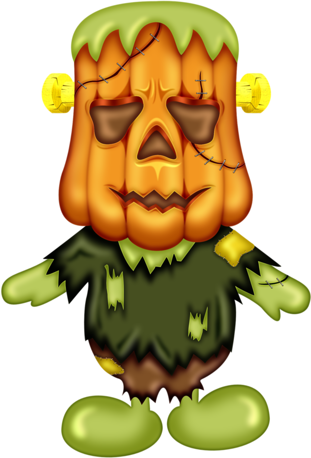 B *✿* Pumpkin Patches - Monster Halloween Clipart (698x1024)