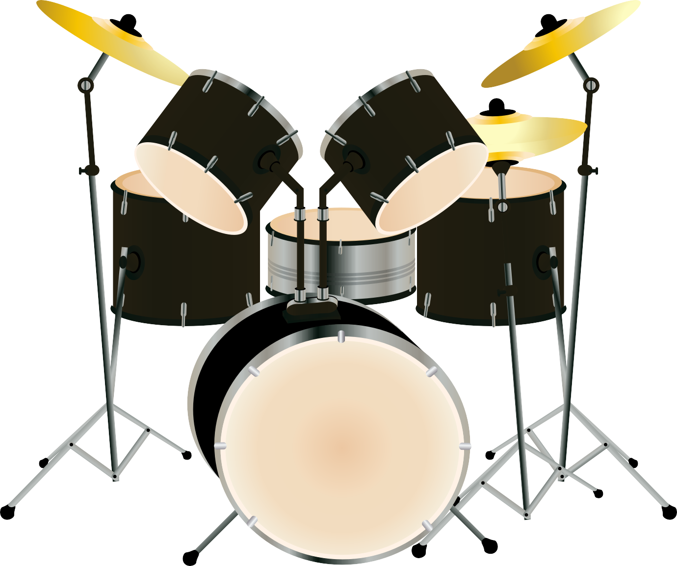 Clipart Free Library Drums Musical Instrument Tom - Drum Set Clip Art Transparent (1380x1154)