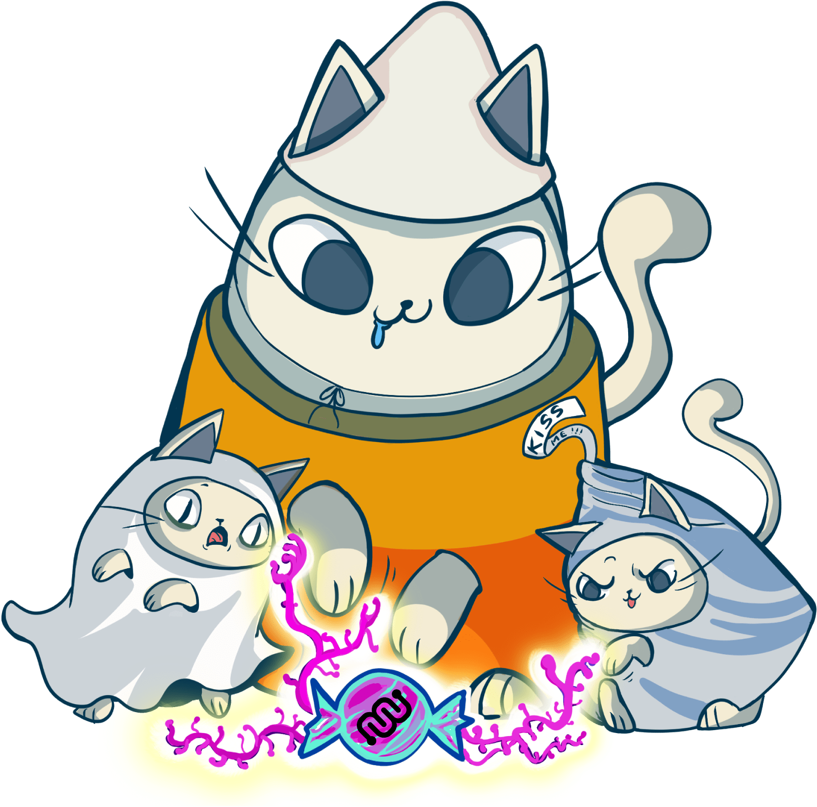 Trick Vs Treat, A Hallowe'en Showdown - Cat (2000x1986)