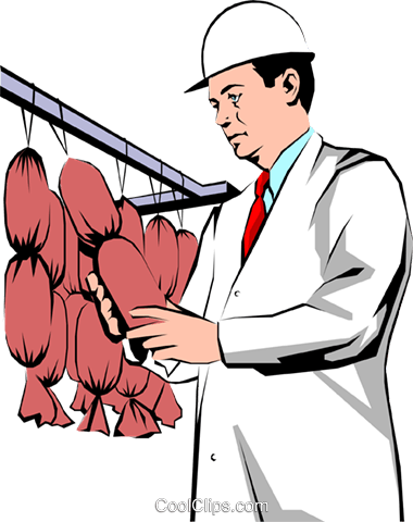 Man With Salami Royalty Free Vector Clip Art Illustration - Cost (380x480)