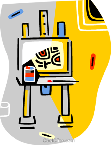 Artists Work In Progress Royalty Free Vector Clip Art - Artists Work In Progress Royalty Free Vector Clip Art (367x480)