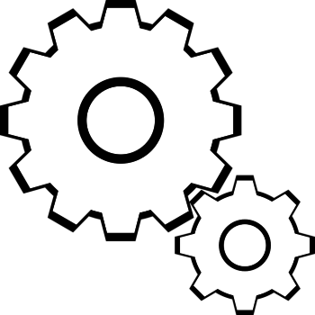 Creative Usage Of Sugarcrm - Black And White Clipart Of Gear (350x350)
