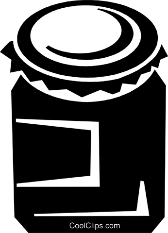 Jar Of Preserves Royalty Free Vector Clip Art Illustration - Potes De Conserva Vetores (346x480)