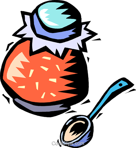 Jar Of Preserves With A Spoon Royalty Free Vector Clip - Substance Theory (440x480)
