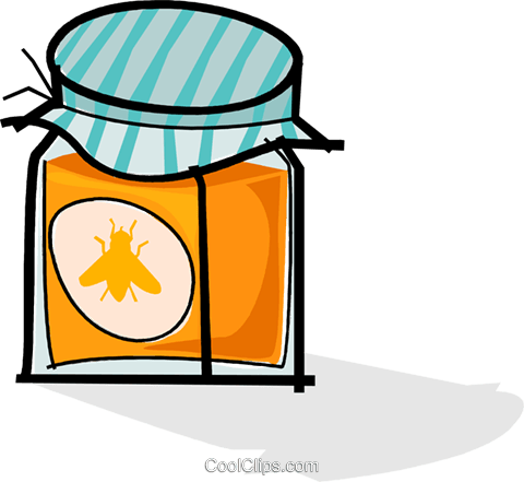 Jar Of Honey Royalty Free Vector Clip Art Illustration - Honig Clipart (480x441)