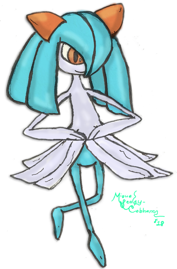 Clipart Free Stock Kirlia Shiny By Dj - Sketch (600x910)