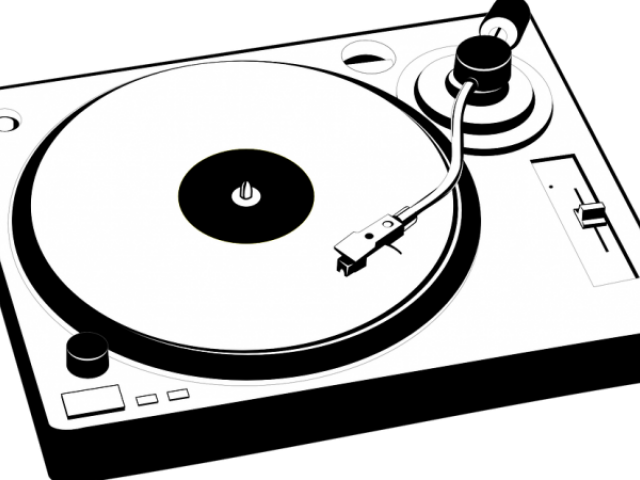 Dj Clipart Dj Booth - Record Player Line Art (640x480)