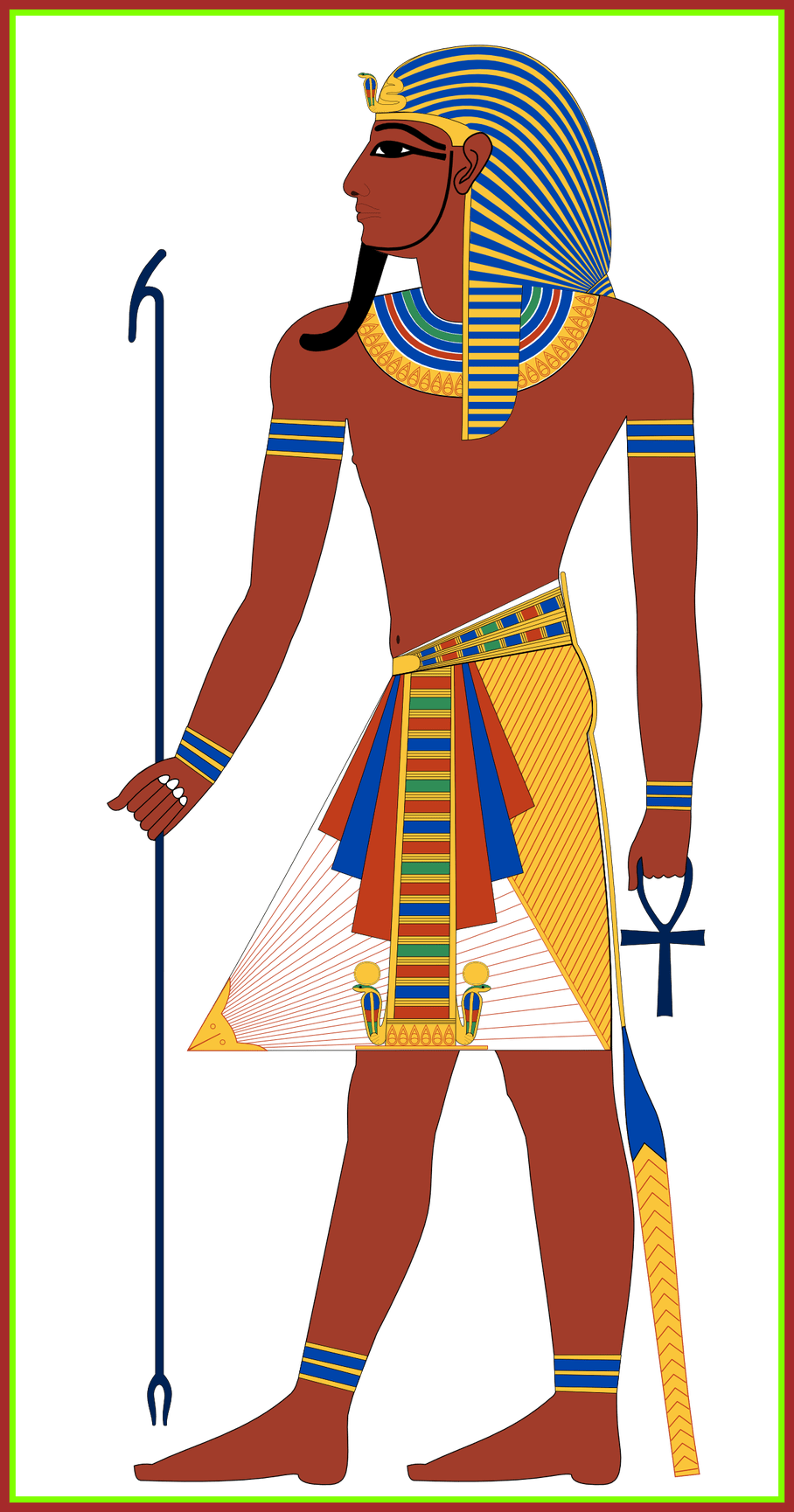 Astonishing Ra Egyptian Pharaoh Clipart Image For Clothing - Ancient Egypt Male Clothing (908x1730)