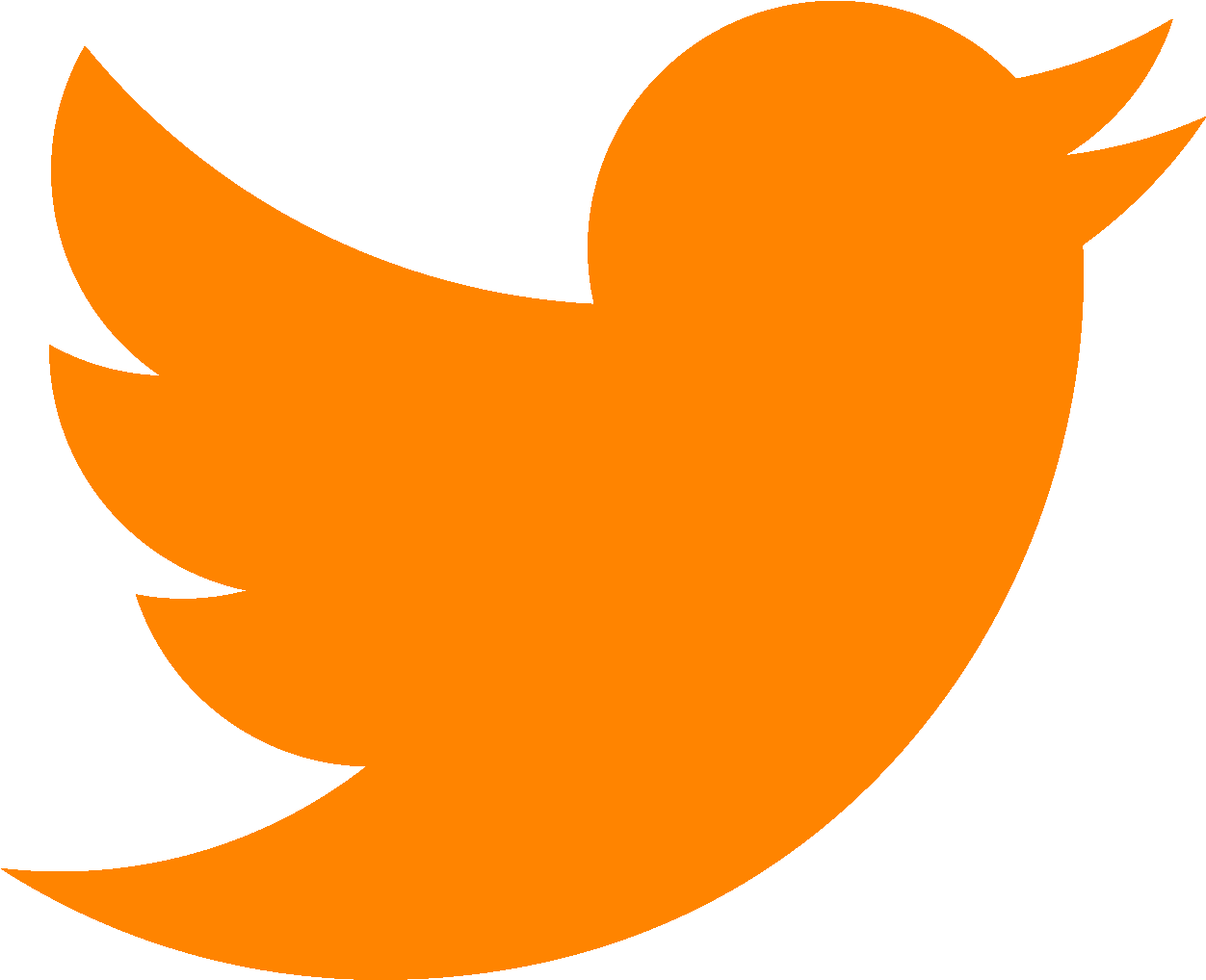 Connect With Us - Orange Twitter Logo Png (1259x1024)