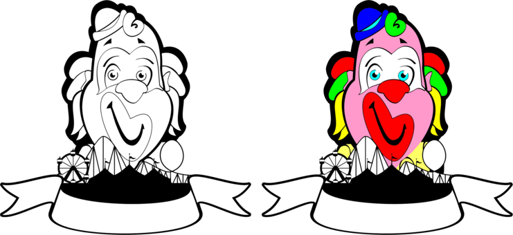 Clown Circus Humour Drawing Download - Free Clip Art (741x340)