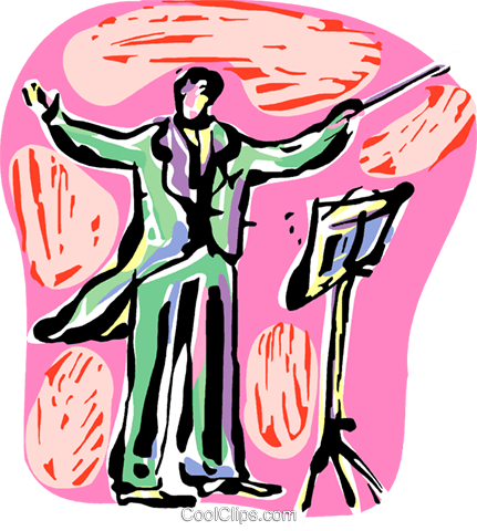 Orchestra Conductors Royalty Free Vector Clip Art Illustration - Clip Art (431x480)