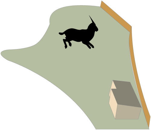 Zoo Exhibit - Personalized Black Mountain Goat Silhouette Shower (500x429)