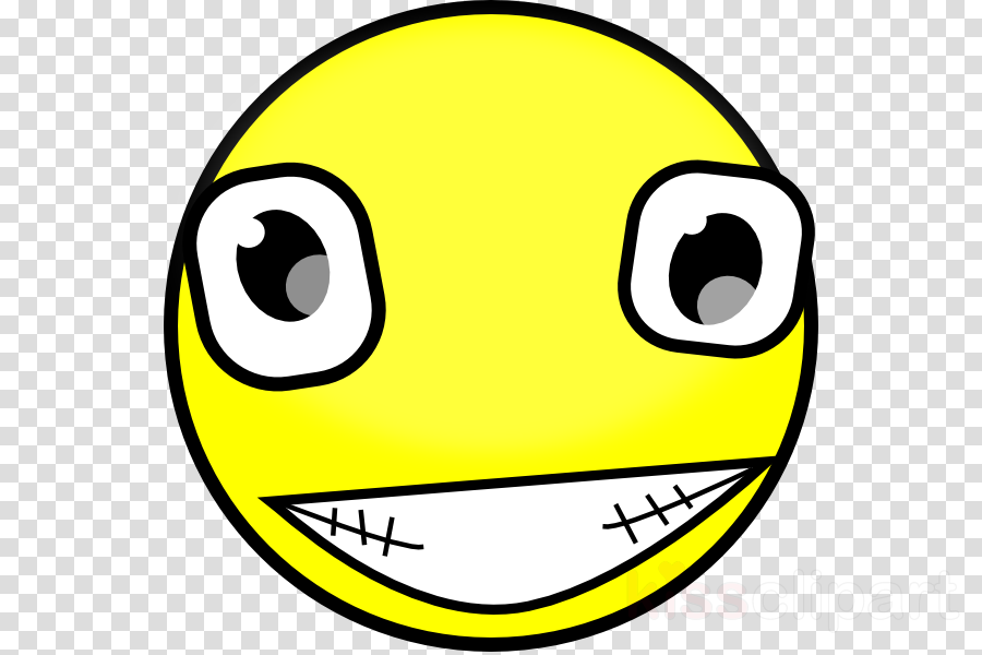 Creepy Smiley Face Clipart Smiley Clip Art - Smiley Crazy Face 1 25 Magnet Emoticon (900x600)