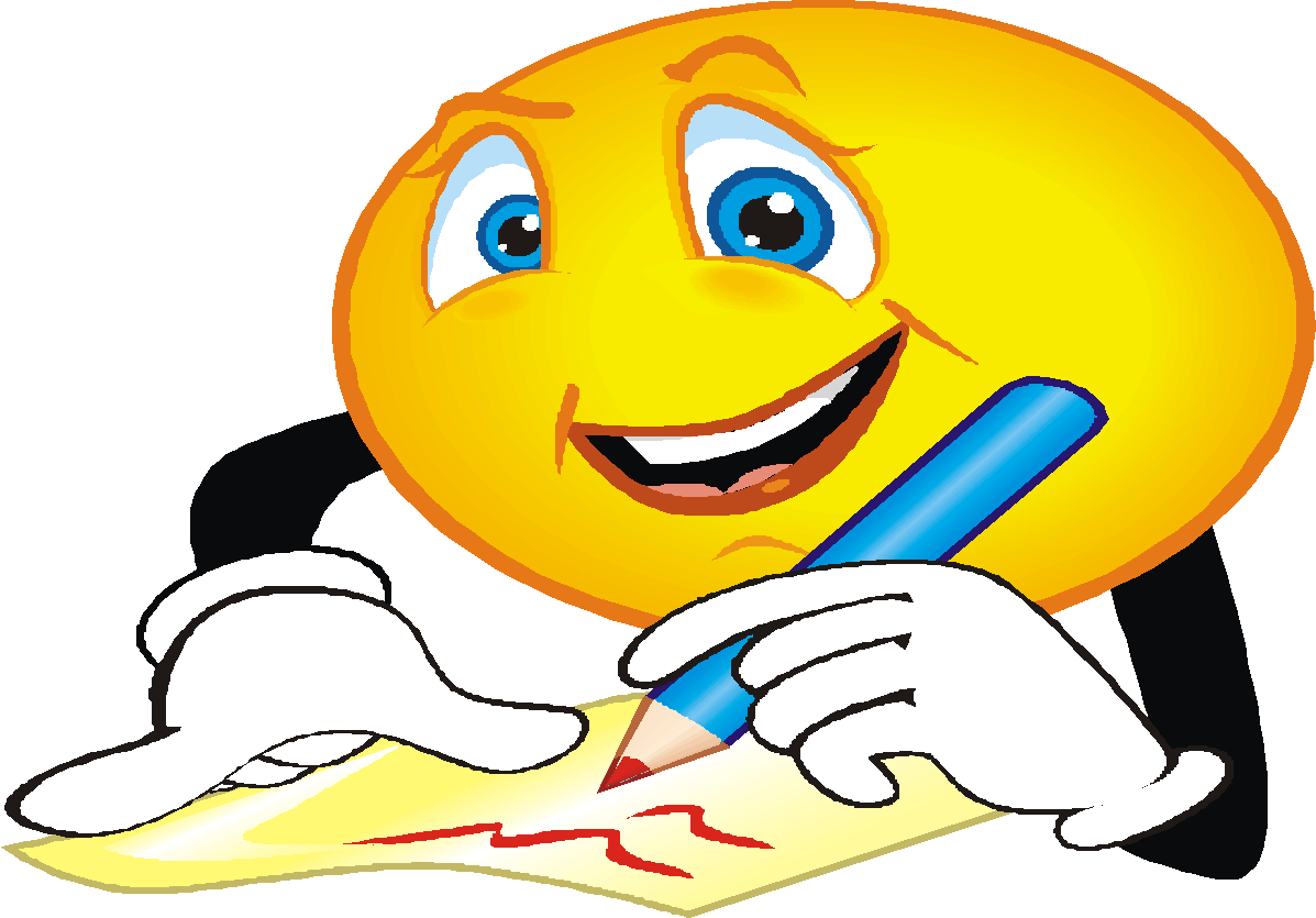 Smiley Clipart Learning - Working Hard Smiley Face (1197x835)