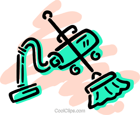 Vacuum Cleaner With Broom Royalty Free Vector Clip - Vacuum Cleaner (480x394)