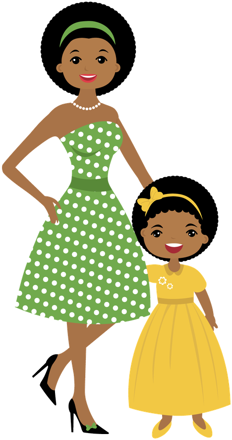 Mães E Filhas - African American Mother And Daughter Clipart (900x900)