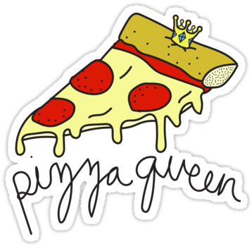Make Sure To Check Out My Non Pinky Pink Version - Stickers Tumblr Pizza Png (375x360)