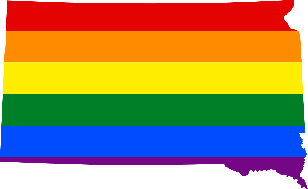 Download and share clipart about Lgbt Flag Map Of South Dakota - South Dako...