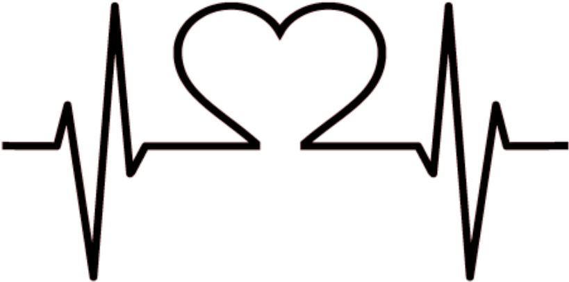 Love Heart Line Heartbreak Heartbeat Lifeline Black - Heart Corony Disease (1024x1024)