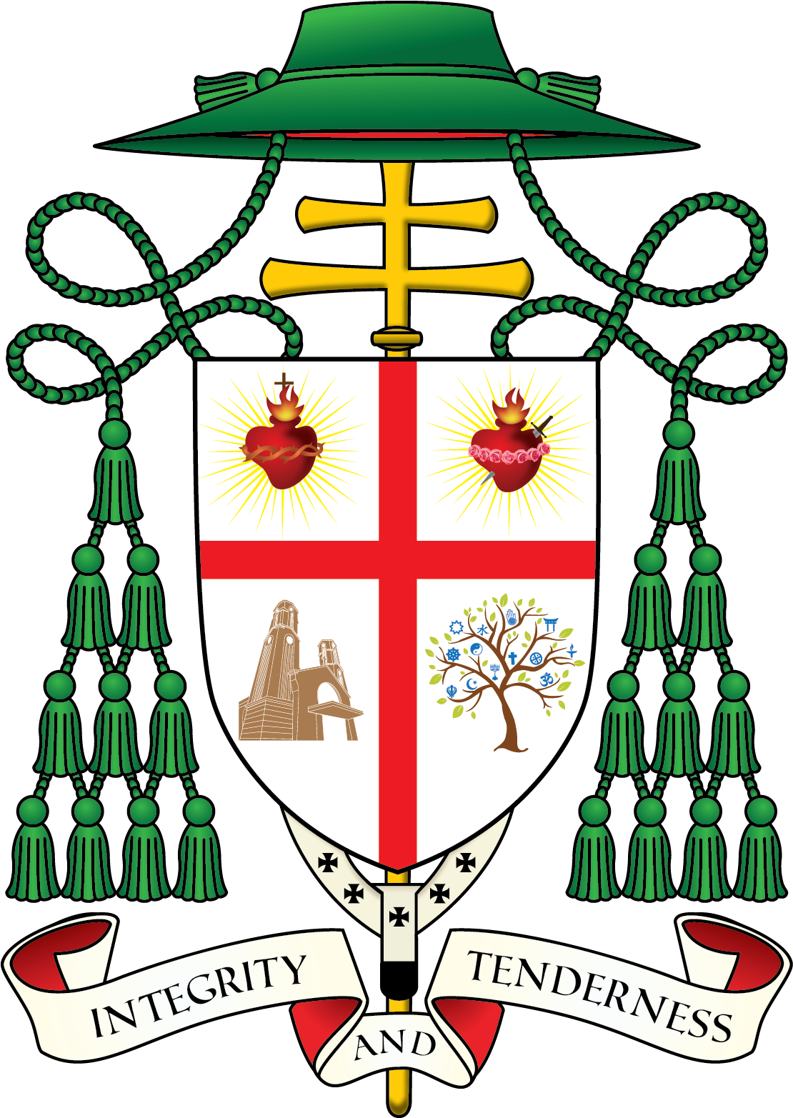 Coat Of Arms - Roman Catholic Diocese Of Sandhurst (1109x1637)