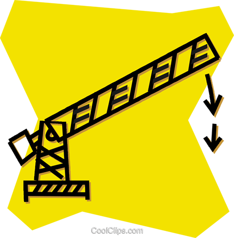 Toll Gate Royalty Free Vector Clip Art Illustration - Toll Gate (471x480)