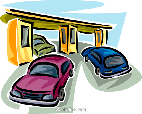 Toll Booths Royalty Free Vector Clip Art Illustration - City Car (480x385)